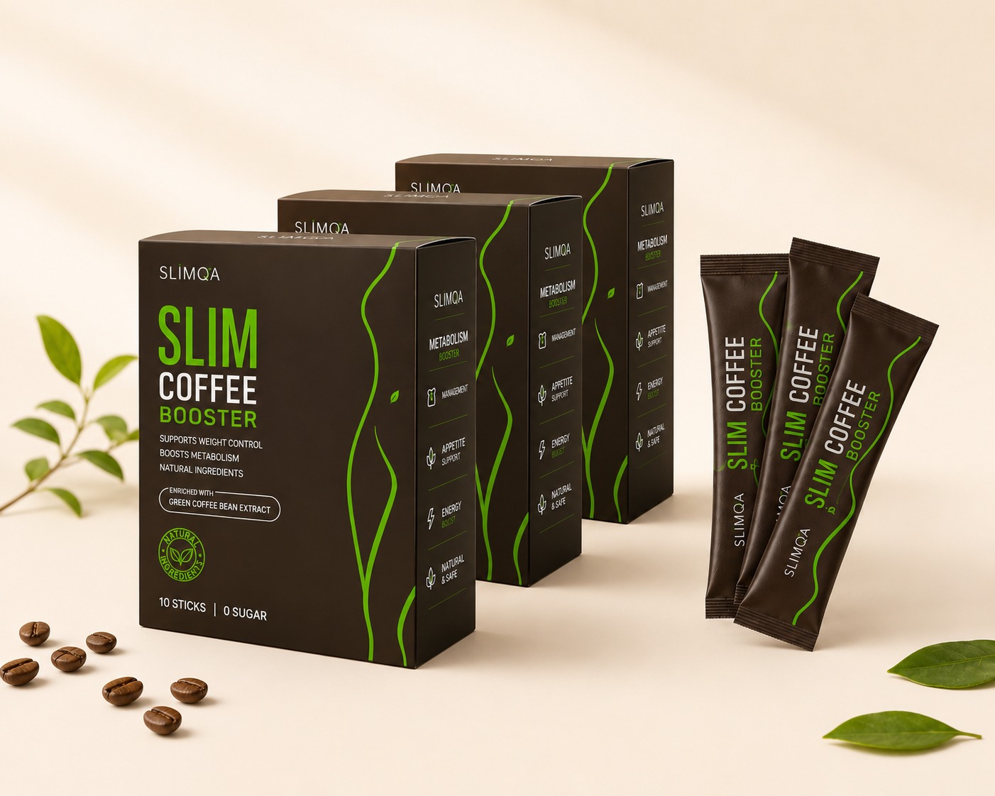 Sachets SLIMQA Slim Coffee Booster – mélange de café naturel